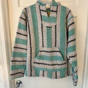 Fun Teal and Gray BAJA Hoodie - Unisex M